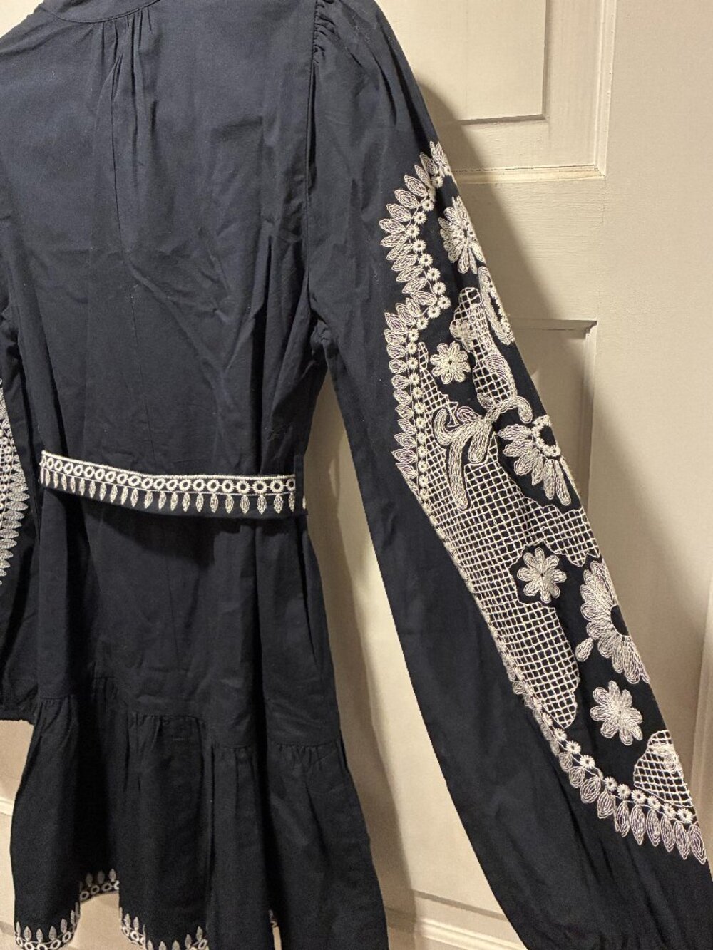 7 For All Mankind~ NWT!!~ Navy embroidered min dress. - Picture 9 of 16